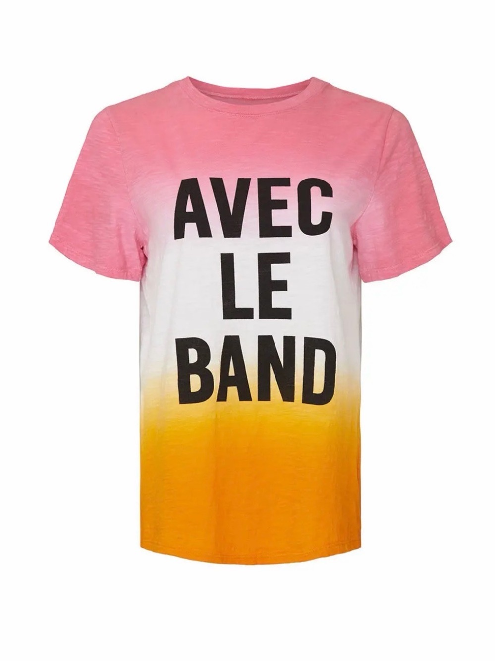cinq a sept  women’s ombre AVEC LE BAND' Tee — Pink, White & Yellow